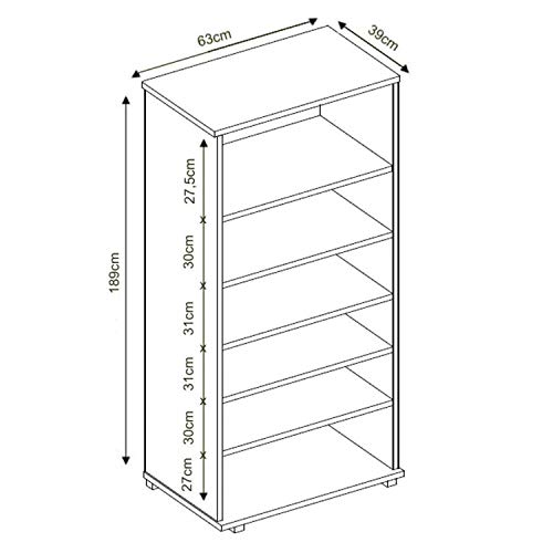 Estante para Livros 5 Prateleiras Office Móveis Leão Avelã