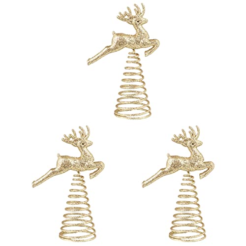 Partykindom 3 Pcs Christmas Tree Decoration Topper Deer Tree Topper Treetop Tree Ornament Christmas Decorations Gifts Ornaments #TOP12