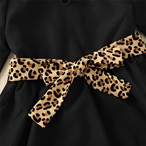Vestido infantil infantil infantil manga longa patchwork estampa de leopardo roupas roupas roupas ve