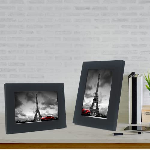 4 X 6 '' Black Picture Frame With Glass Window Set Of 3,6 x 4''Gallery Photo frame 4x6 Inch stylish photo frames with a delicate Wooden grain texture For Wallmounted & Desk Top - Image 4