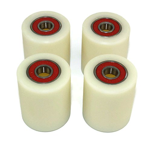 Satz mit 4 Laufrollen mit Kugellager - Nylon und Polyamid Rollen für Palettenhubwagen - Hubwagen Räder Außendurchmesser 40 mm, Durchmesser 50 mm, Breit 10 mm - Lager Präzise bearbeitet (40-50-10)