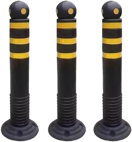 Traffic Safety Cones - 24" & 32" Removable Traffic Control Channelizer for Parking Lots, Hotels, Schools, Subways & Residential Areas - Durable Visual Warning Posts
