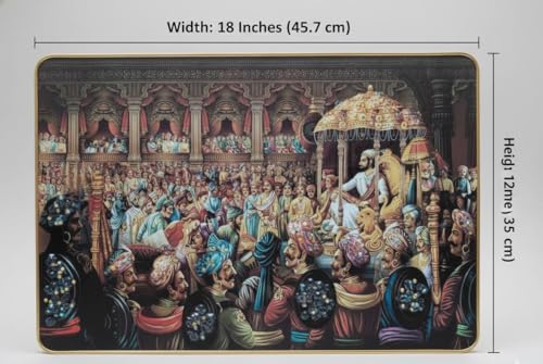 Image of The Frame Studio Chatrapati Shivaji Maharaj Darbar |MDF Painting with Golden Frame | Founder of Swarajya | Religious Pooja Room & Gift Decor for Positive Energy | Big Size Photo Frame (18 X12 Inch)