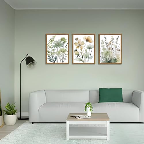 Décoration murale botanique sur toile avec cadre intérieur en bois robuste