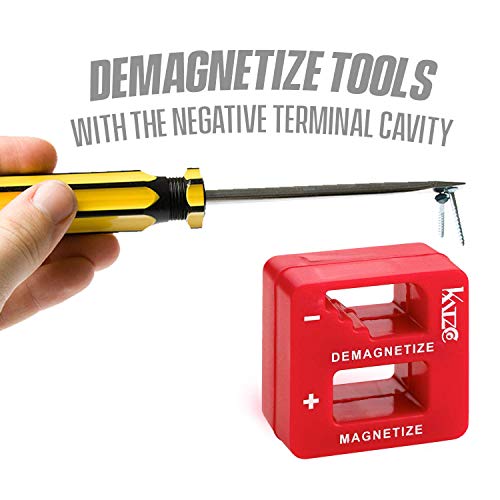 Katzco Red Precision Magnetizer and Demagnetizer - 3 Pack - for Screwdrivers, Screws, Drill Bits, Sockets, Nuts, Bolts, Nails, Drivers, Wrenches, Tweezers, and Other Steel Tools - Thumbnail 5