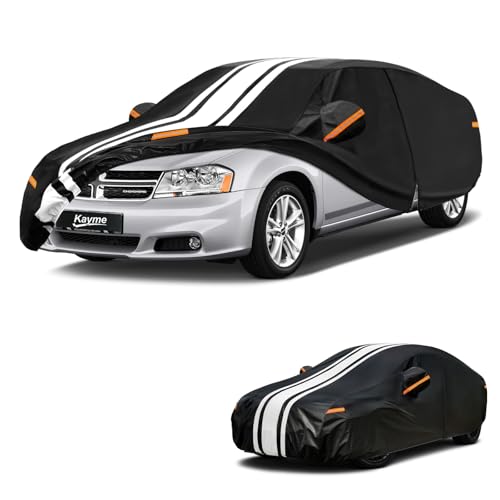 Image of Kayme Heavy Duty Car Cover for Dodge Avenger (1994-2015) Waterproof | Gift with Tape /Towel /Bag, Outdoor Full Exterior Cover Rain Snow Sun UV Protection, Soft Cotton Inner Protect Vehicle Paint