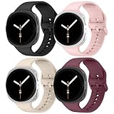 Silicone Bands for Samsung Galaxy Watch 8 Band 40mm 44mm Women Men, No Gap Soft Sport Replacement Strap for Samsung Galaxy Watch 8 Classic Band 46mm