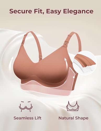 Image of Momcozy Nursing Bras for Breastfeeding, YN21 Seamless Ultra Comfort Maternity Bra, Natural Shape, Pregnancy Sleep Bralette