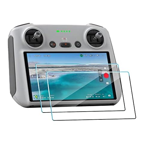 QULLOO 2 Stück Schutzfolie kompatibel mit DJI Mini 3 Pro (DJI RC) Fernbedienung Zubehör Displayschutzfolie,Anti-Scratch Screen Protector Displayschutz Tempered Glas Folie - Transparent Cover