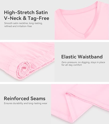 Image of WiWi Viscose from Bamboo Pajamas Set for Women Super Soft Short Sleeve Cooling Summer Plus Size Pjs Sets Sleepwear S-4X