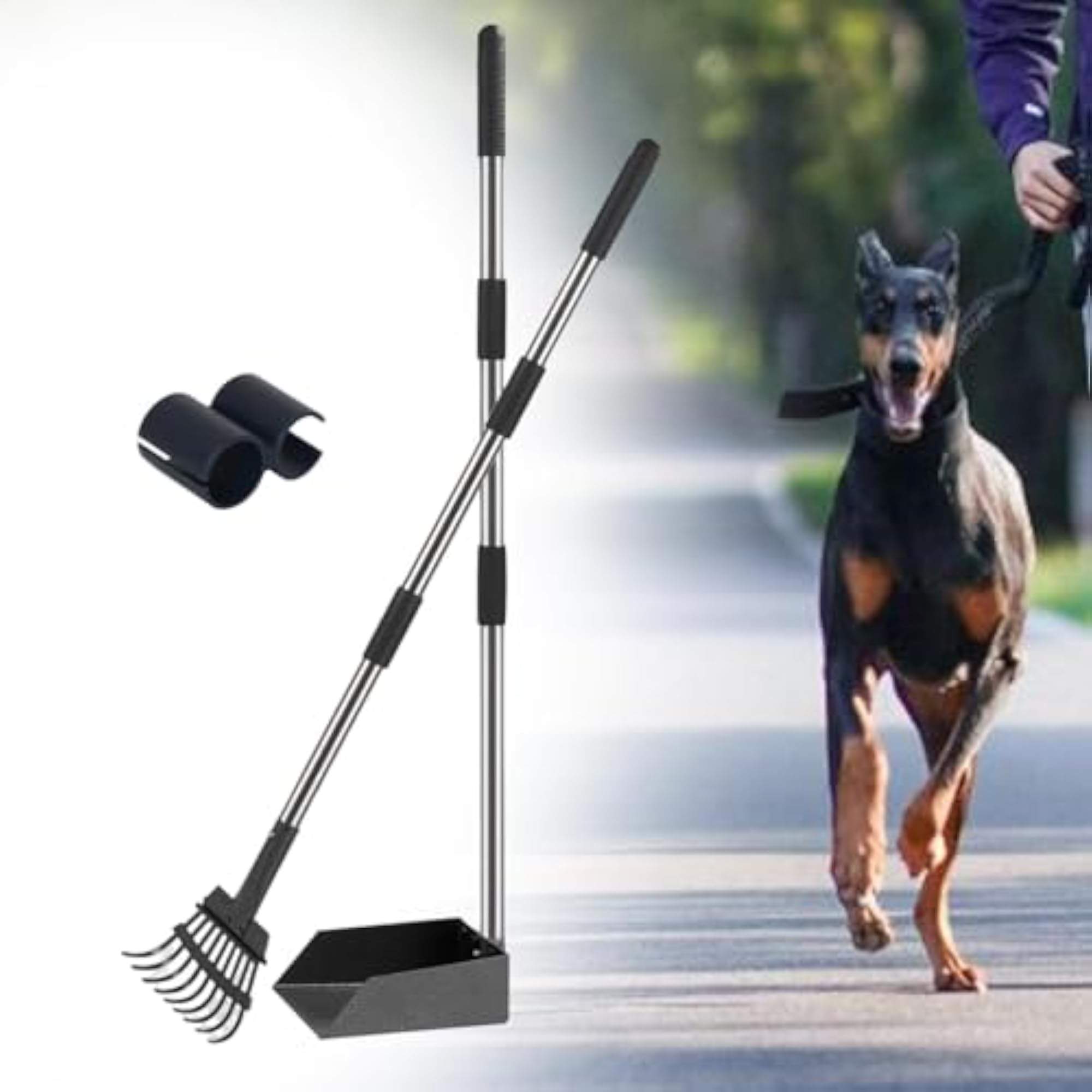 Long Handle Dog Poo Scooper, 2Pcs for Large Dogs