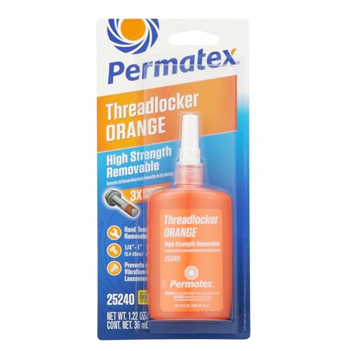 Image of Permatex 25240 High Strength Removable Threadlocker Orange Liquid, 36 ml