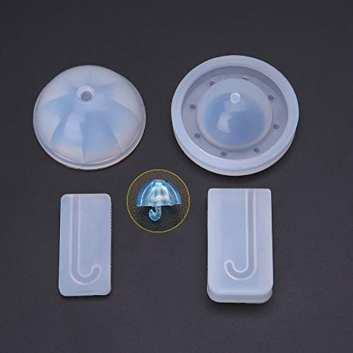 Molde de silicona para paraguas, llaveros, colgantes de resina epoxi para manualidades, joyería, moldes de resina, moldes de cartas, llavero de silicona, fundición de botones