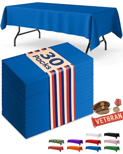 Niuara Blue Plastic Table Cloth - 30 Pack 54