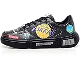  GNEDIAE Hombre Air Force Low-Top Zapatillas de Deporte Calzado Deportivo Al Aire Libre Moda Sneaker Antideslizante Zapatillas de Deporte Ligeros Zapatos para Correr Transpirable Lace Up Negro 43 EU