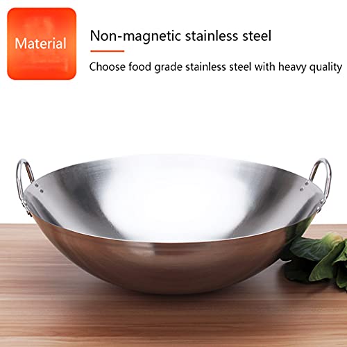 Wok de acero inoxidable con tapa y mango grueso 34-47cm miniatura 3