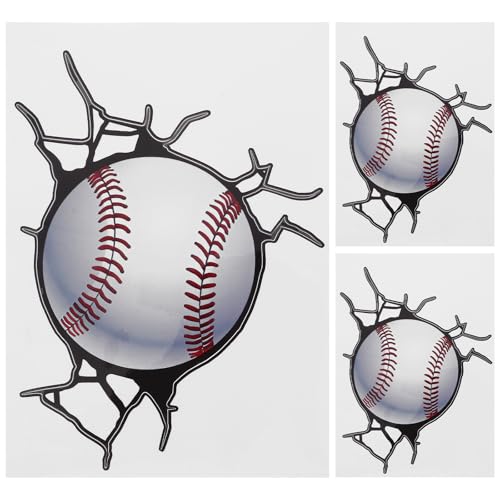 Adhesivos de pared de béisbol 3D set de 3 vinilos decorativos