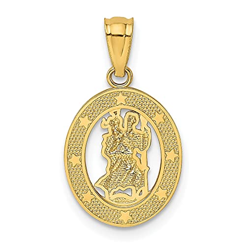 14k Yellow Gold Saint Christopher Necklace Charm Pendant Religious Patron Medal St Fine Jewelry For Women Gifts For Her - Image 4