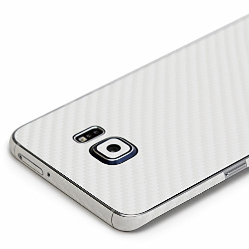 Armorsuit Militaryshield White Carbon Fiber Skin Wrap Film + Hd Clear Screen Protector For Samsung Galaxy S6 Edge Plus - Anti-Bubble Film #TOP7