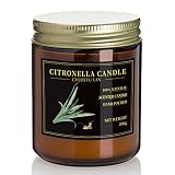CHLOEFU LAN Citronella Candles Outdoor & Indoor 100% Soy Wax Jar Candles 45 Hours Burning Decorative