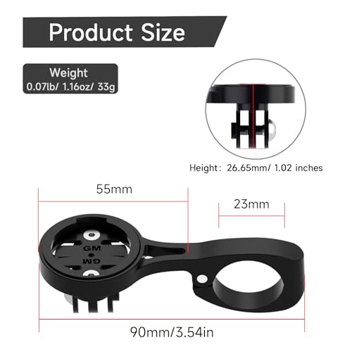 Aero Bar Bike Mount - Fit for Road Cycling 22.2mm & 22.4mm Handlebars, Compatible with Bike GPS Computers - Garmin, Wahoo, Bryton, Cateye, GoPro Full Range & Flashlight
