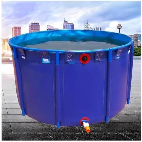 Easy Install Canvas Pond Pool with Bracket - Above Ground Outdoor Water Storage & Irrigation Solution for Gardens, Pools, & Backyard Fun