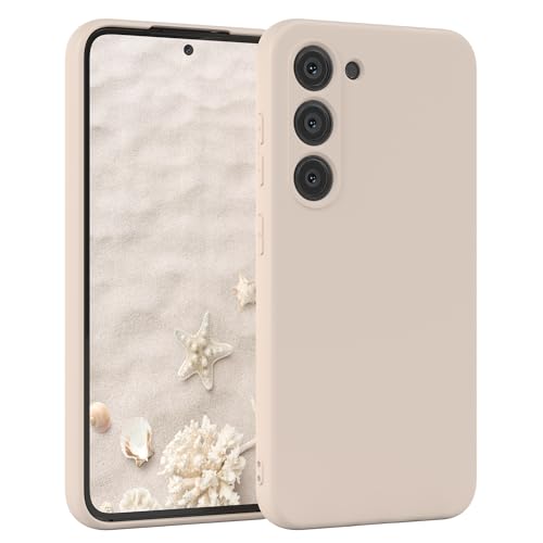 EAZY CASE - Silikonhülle für Galaxy S23 Hülle Silikon Case Beige weich stoßfeste Handyhülle Schutzhülle mit Kameraschutz...