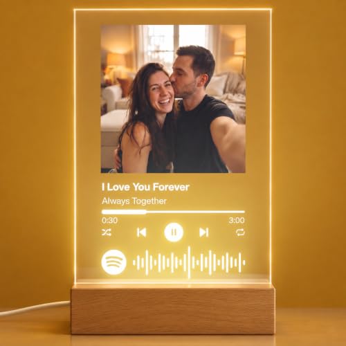 Placa Metacrilato Personalizada | Lamparas LED Foto Spotify Regalo Pareja