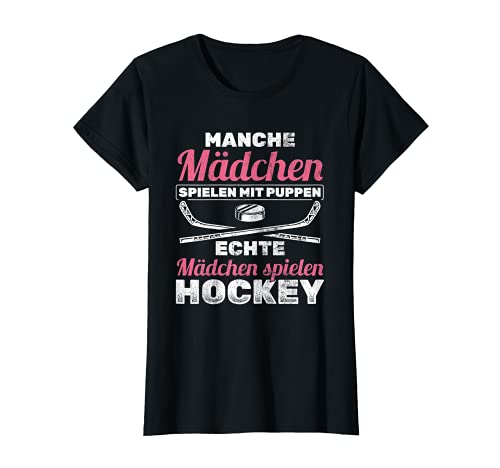 Echte Mädchen Spielen Hockey Eishockey Eishockeyspielerin T-Shirt