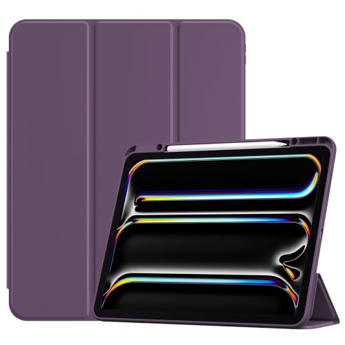 Image of ProCase for iPad Pro 13 Inch Case M5 2025 / M4 2024 with Pencil Holder | Smart Cover iPad Pro M5 M4 Case 18 Inch, Clear Transparent Back, Supports Touch ID, Auto Wake /Sleep