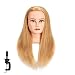 Traininghead 18-20'' Female Mannequin Head 100% Human Hair Hairdresser Training Practice Head Cosmetology Manikin Head Doll Head (16'')