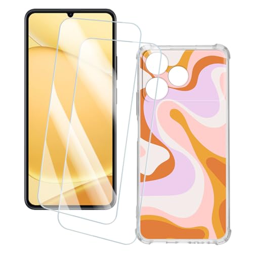 OAGELIM 2�Z�b�g �X�N���[���v���e�N�^�[ + �P�[�X OPPO Realme Note 80 4G (6.74 �C���`) �Ƃ̌݊������� �A�[�e�B�X�e�B�b�N�J�X�^���v�����g�J�o�[�Ƌ����K���X�t�B���� �X�N���b�`�h�~ (����)