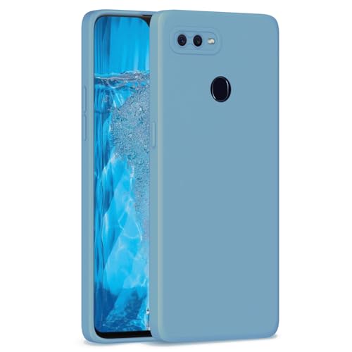 Image of Outlouders Back Cover for Oppo F9 / F9 Pro / A5 / A5S / A7 / A11K / A12 / Realme 2 /2 Pro / U1 | Camera Protection | Durable Soft Matte Silicone Bumper Case (Aqua Blue)