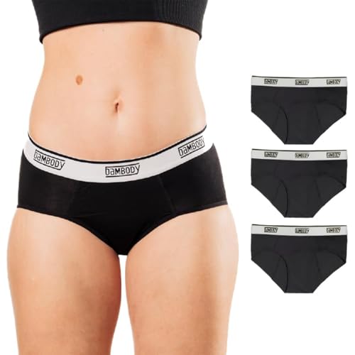 Image of Bambody Absorbent Hipster, Period Underwear for Women and Teens - Maternity, Postpartum - Breathable, Silky Smooth
