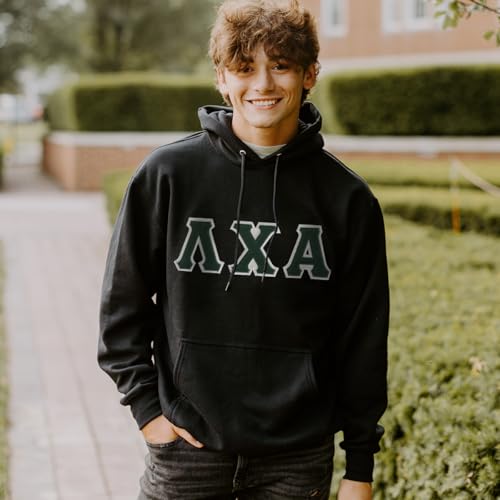 Campus Classics Lambda Ch Alpha Hooded Sweatshirt with Sewn On Greek Letters2