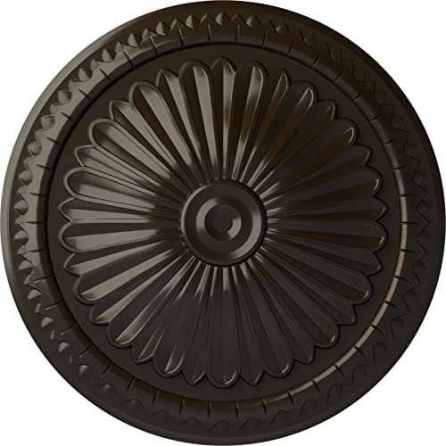 Ekena Millwork CM14AXSHF 15"OD X 1 3/4"P Alexa Ceiling Medallion Fits Canopies Up to 3", Stone Hearth