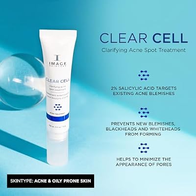 IMAGE Skincare, CLEAR CELL Clarifying Acne Spot Treatment, with Salicylic Acid, Targets Existing Acne Blemishes while Preventing New Blemishes from Forming, 0.5 oz