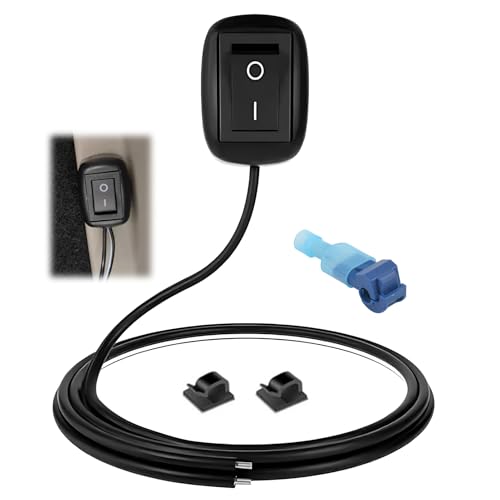Interruptor de Botón SPST 12V-230V/10A Tipo Pasta con Forma de Gota de Agua, Interruptor de Coche, Interruptor de Tipo de Pasta, ON/OFF para Luces de Niebla y Barra de Luz LED, Incluye 1m de Cable