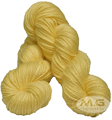 Image of M.G Knitting Yarn Thick Chunky Wool, Varsha Dark Cream 200 gm Best Used with Knitting Needles, Crochet Needles Wool Yarn for Knitting. by M.Gd