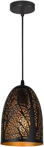 Lámpara colgante retro marroquí negra vintage mosaico suspensión Droplight creativo hierro metal pantalla E27 industrial loft decoración techo