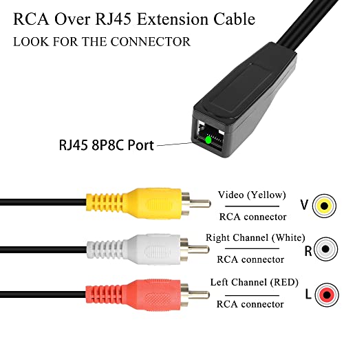 Qianrenon 3Rca Over Rj45 Extension Cable Rca Male To Rj45 Female Cat5/Cat6 Cable Rca Signal Amplifier Audio And Video Up To 1000Ft (305 M),2Pcs #TOP1