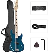 GLARRY GP Series Full Size Electric Bass Guitar 4 String Beginner Kit Canadian Maple Fingerboard ...