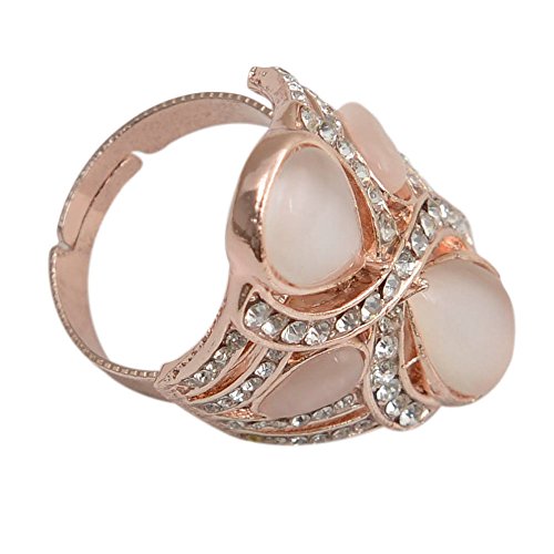 Adjustable Rings Silver Tone Crystal
