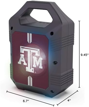 SOAR NCAA ShockBox XL LED Wireless Bluetooth Speaker, Texas A&M Aggies - 3