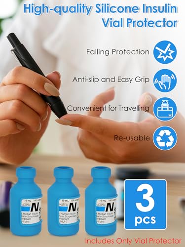 Image of YOUSHARES Insulin Vial Cover Insulin Bottle Protector - Silicone Protective Case for 10ml Short Insulin Vials, Durable Vial Case, Soft and Flexible Diabetes Vial Care