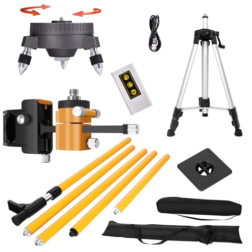 laser level pole with an electric rotating base 13.8 foot/4.2M laser pole mount with47.24 inch tripod 1/4 and 5/8 interfaces are universal Bottom with telescopic rod by FENORGAN - Used condition - US$57.60