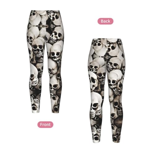 Leggings de compresión suave de calavera mexicana para gimnasio de mujer 4