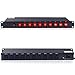 10 Outlet Horizontal 1U Rack Mount PDU Power Strip - Surge Protection,10 Individual Led Switchesï¼ŒAC 100V-240V-15A.for Network Server Racks, 6 Feet Heavy Power Cord