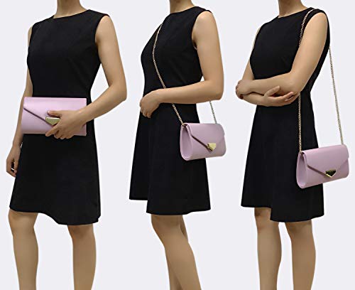 CHARMING TAILOR PU Clutch Purse for Women Evening Bag Chic Clutch Handbag for Special-occasion (Lilac)