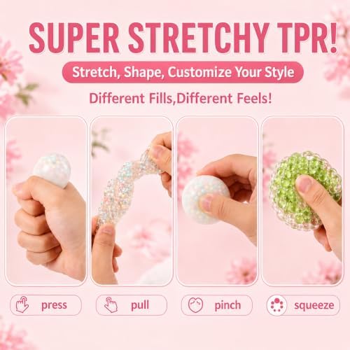 20PCS DIY Stress Ball Making Kit,Handmade Squishy Stress Balls,Empty Stress Ball Skin with Expander & Vacuum Tool,Make Your Own Squishies,Pressure Squishy Balls,Complete Squishy Maker Kit for Adults - 5